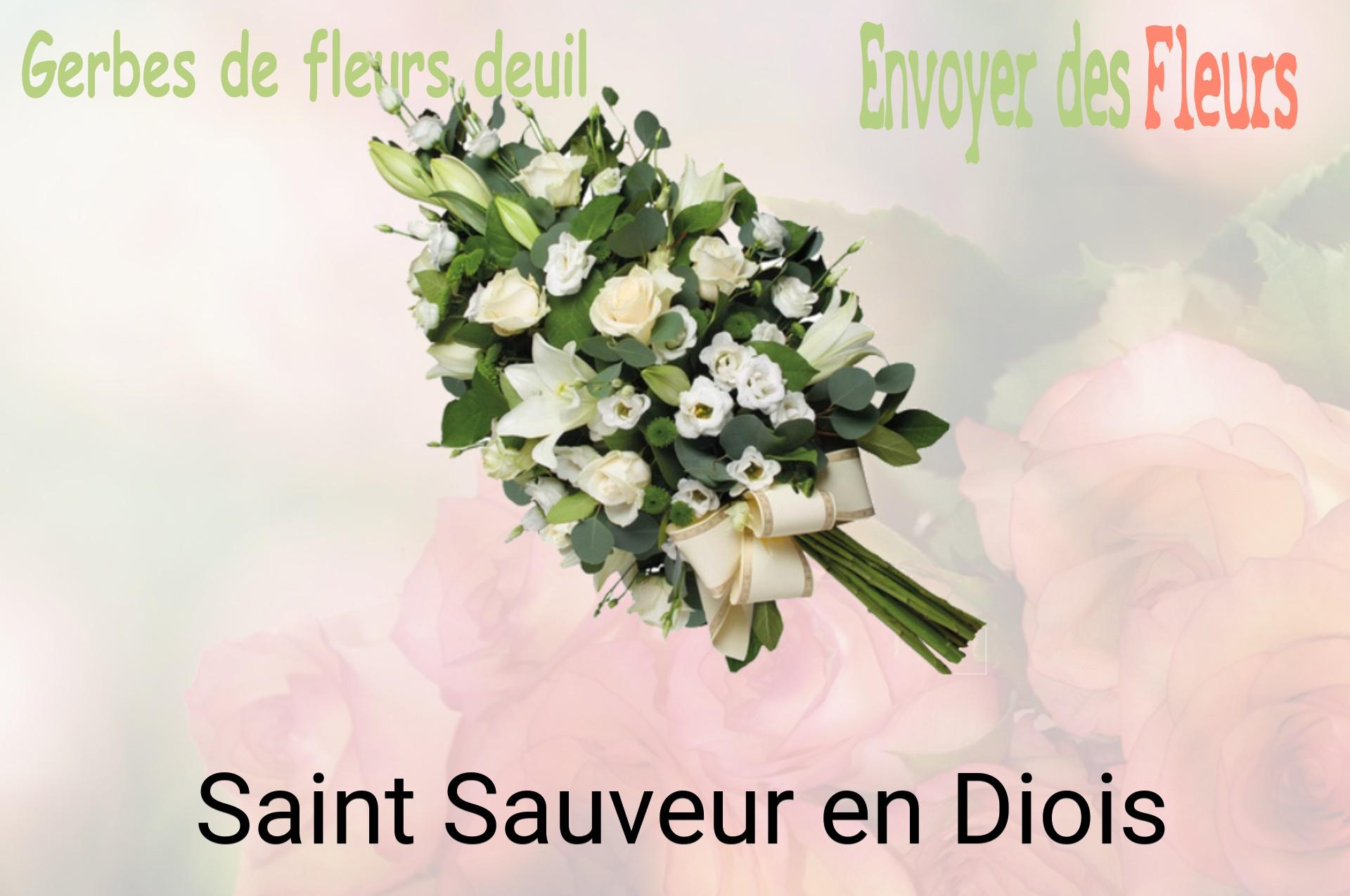 Gerbe de fleurs de deuil livrée à Saint-Sauveur-en-Diois